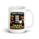 Trade Menace fantasy football mug 15oz, handle on right