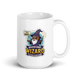 Waiver Wire Wizard fantasy football mug 15oz, personalized team name side, handle on right