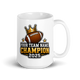 Gridiron King Champion fantasy football mug 15oz, personalized team name side, handle on right