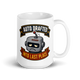 Auto Drafted Into Last Place fantasy football loser mug, white glossy 15oz, handle on right