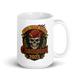 Skull Flames fantasy football champion mug 15oz, personalized with your team name, handle on right