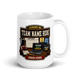 League Headquarters fantasy football league mug 15oz, team name side, handle on right