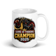 Game of Throws fantasy football champion mug 15oz, personalized team name side, handle on right