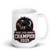 Threat Level Midnight football mug 15oz, personalized team name side, handle on right