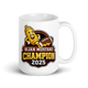 Bijan Mustard football mug 15oz, personalized team name side, handle on right
