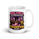 Multiple Scoregasms Champion football mug 15oz, personalized team name side, handle on right