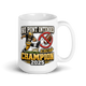 No Punt Intended Champion football mug 15oz, personalized team name side, handle on right