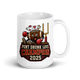 Punt Drunk Love football mug 15oz, personalized team name side, handle on right