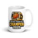 Championship Ring Fantasy Basketball Mug 15oz, personalized team name side, handle on right