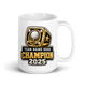 Championship Ring Fantasy Golf Mug 15oz, personalized team name side, handle on right