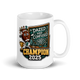 Dazed and Confused fantasy football champion mug 15oz, personalized team name side, handle on right