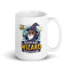 Waiver Wire Wizard fantasy football mug 15oz, personalized team name side, handle on right