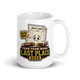 Drafted Badly Last Place personalized fantasy football loser mug, white glossy 15oz, personalized team name side, handle on right