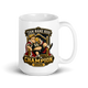 Fantasy Football Champion throne trophy mug 15oz, personalized team name side, handle on right