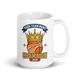Crowned Basketball Champion personalized 15oz white mug, personalized team name side, handle on right