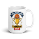 Trophy Basketball Champion personalized 15oz white mug, personalized team name side, handle on right