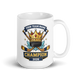 Crowned fantasy hockey champion mug 15oz, personalized team name side, handle on right